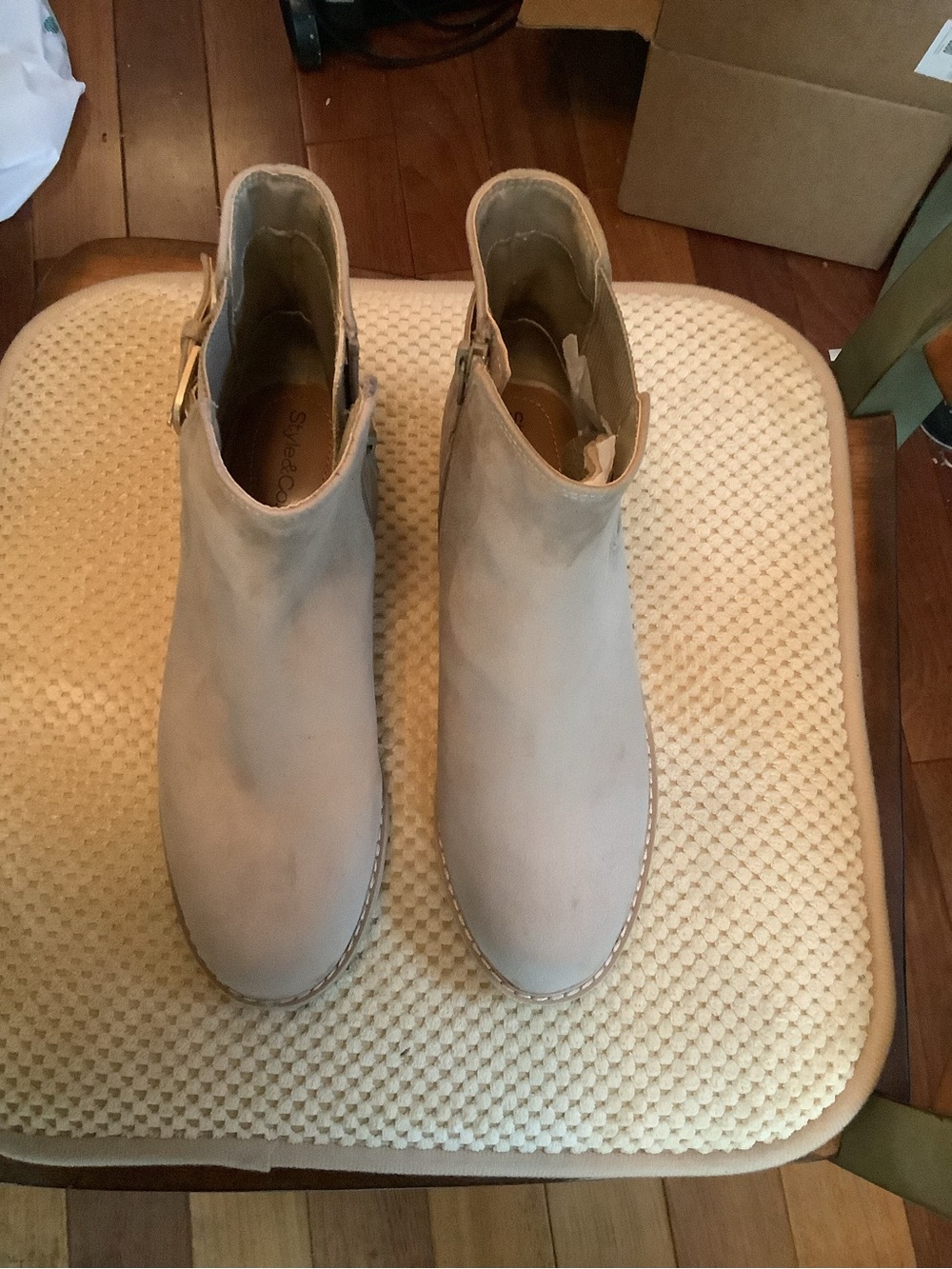 Style & Co. Vanilla Mushroom Slip-On Ankle Booties